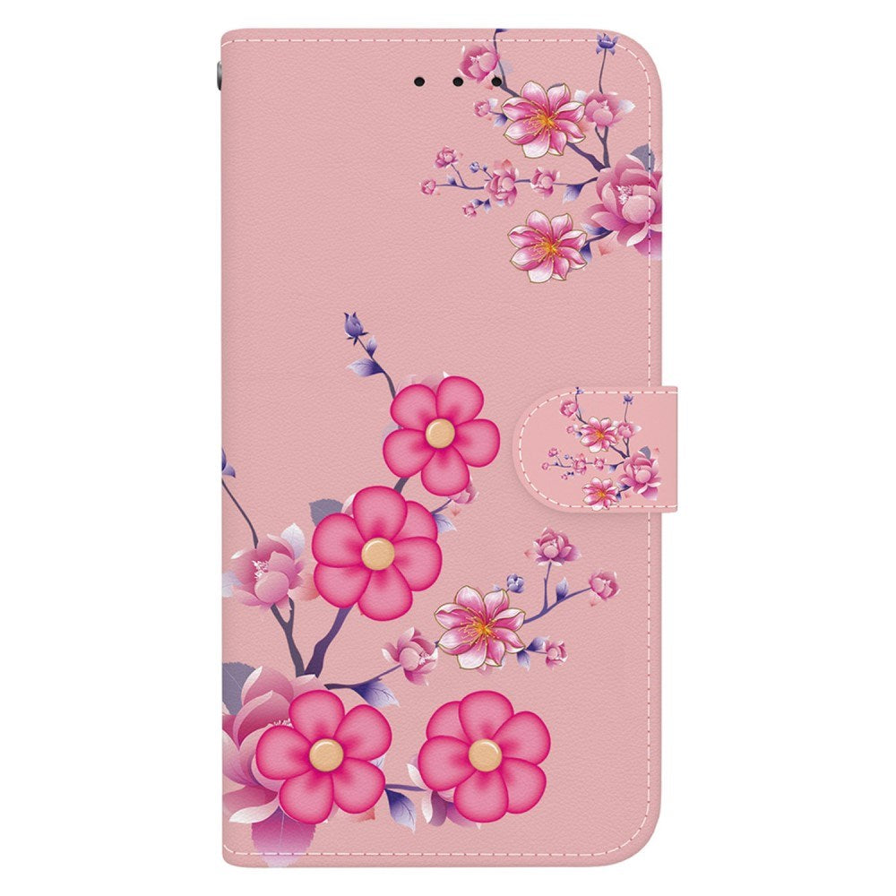 EIDERWOOD Motorola Moto G85 (5G) Læder Flip Cover m. Pung & Strop - Lyserød Blomster