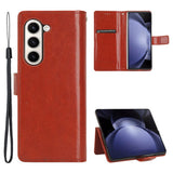 EIDERWOOD Samsung Galaxy Z Fold6 Læder Flip Cover m. Pung & Strop - Brun