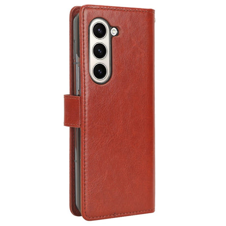 EIDERWOOD Samsung Galaxy Z Fold6 Læder Flip Cover m. Pung & Strop - Brun