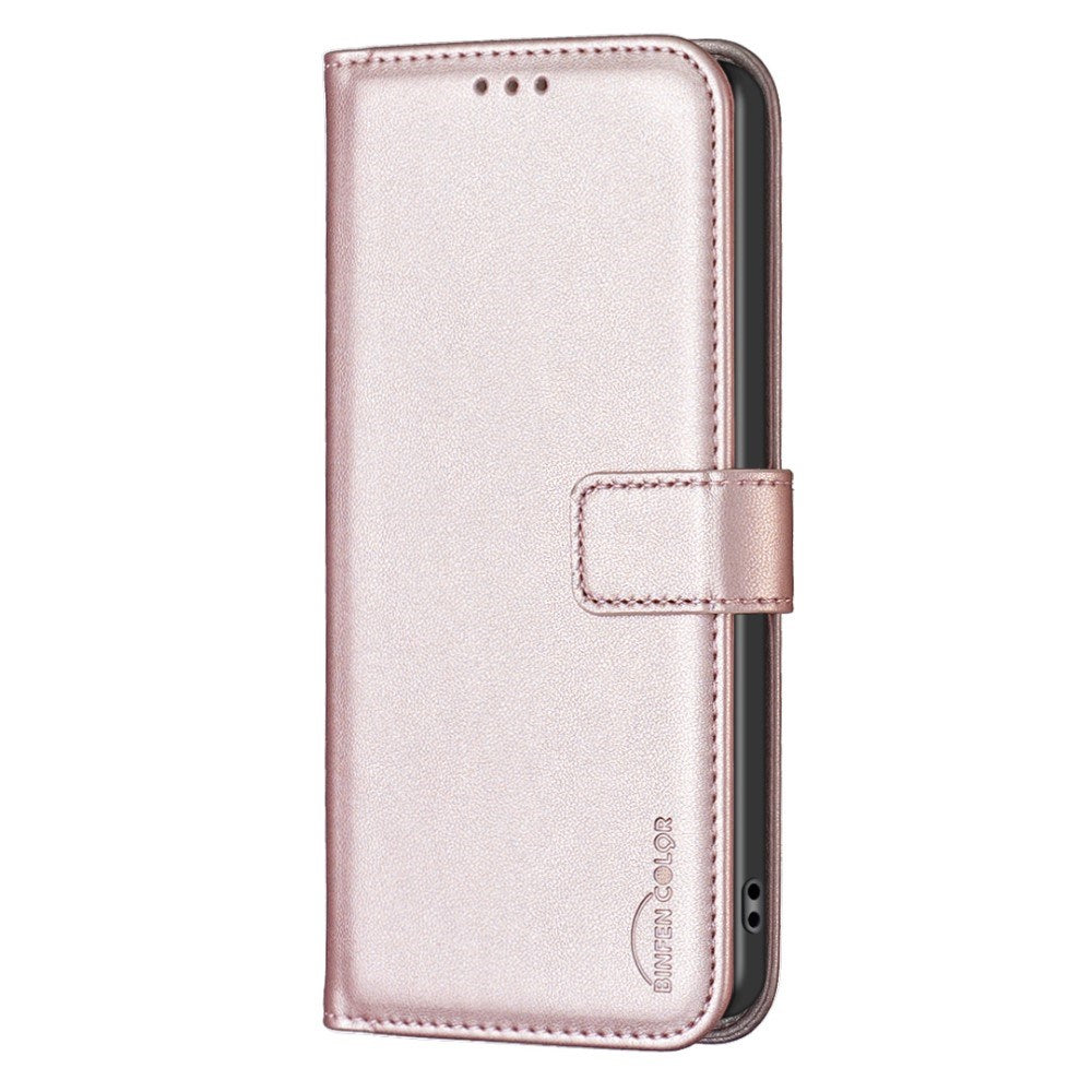 HMD Pulse+ Kunst Læder Flip Cover m. Ståfunktion & Kortholder - Rose Gold