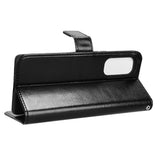 HTC U24 Pro (5G) - EIDERWOOD Blankt Læder Cover m. Pung & Strop - Sort