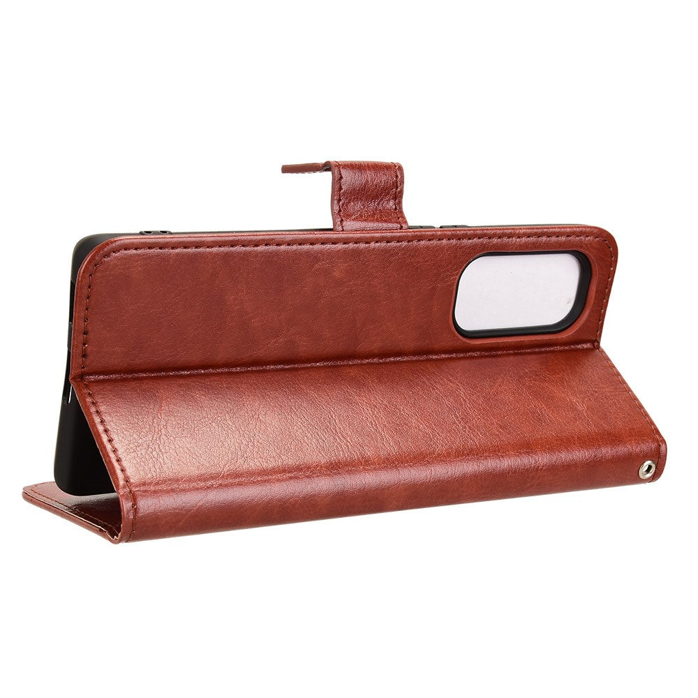 HTC U24 Pro (5G) - EIDERWOOD Blankt Læder Cover m. Pung & Strop - Brun