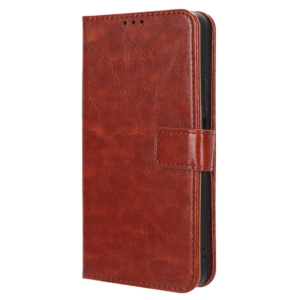 HTC U24 Pro (5G) - EIDERWOOD Blankt Læder Cover m. Pung & Strop - Brun