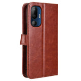 HTC U24 Pro (5G) - EIDERWOOD Blankt Læder Cover m. Pung & Strop - Brun