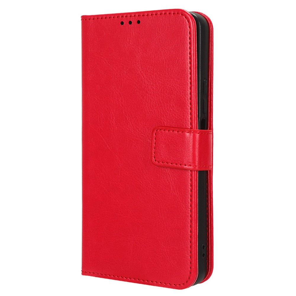 HTC U24 Pro (5G) - EIDERWOOD Blankt Læder Cover m. Pung & Strop - Rød