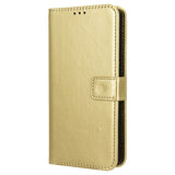 HTC U24 Pro (5G) - EIDERWOOD Blankt Læder Cover m. Pung & Strop - Guld