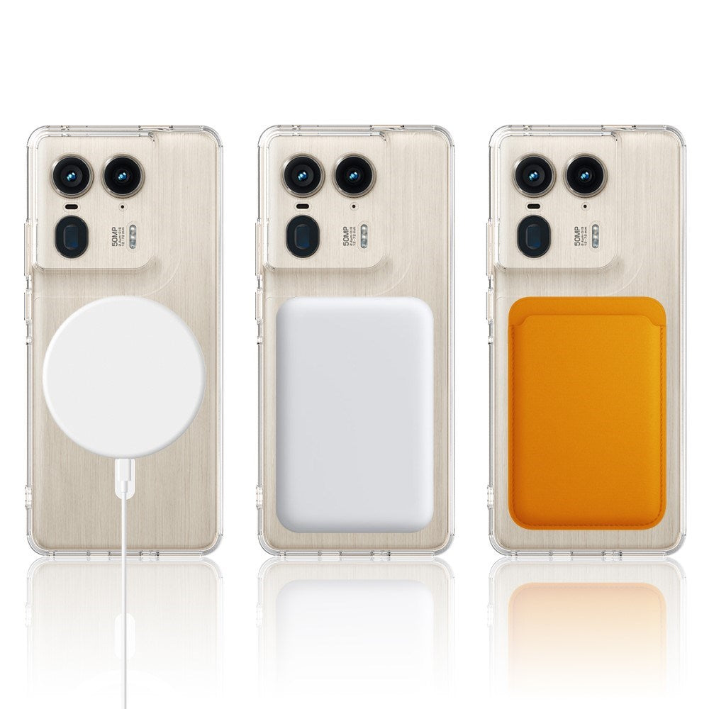 EIDERWOOD Motorola Edge 50 Ultra Hybrid Plastik Bagside Cover - MagSafe Kompatibel - Gennemsigtig / Hvid