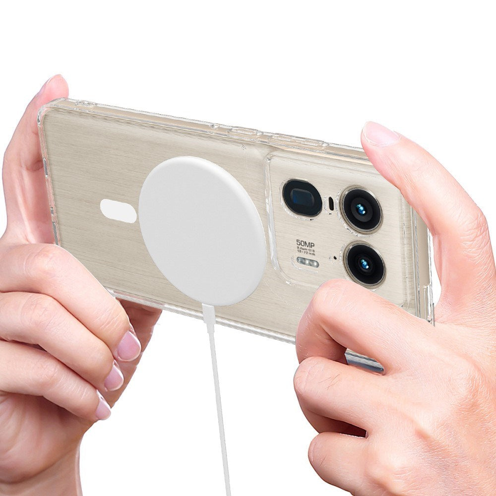 EIDERWOOD Motorola Edge 50 Ultra Hybrid Plastik Bagside Cover - MagSafe Kompatibel - Gennemsigtig / Hvid