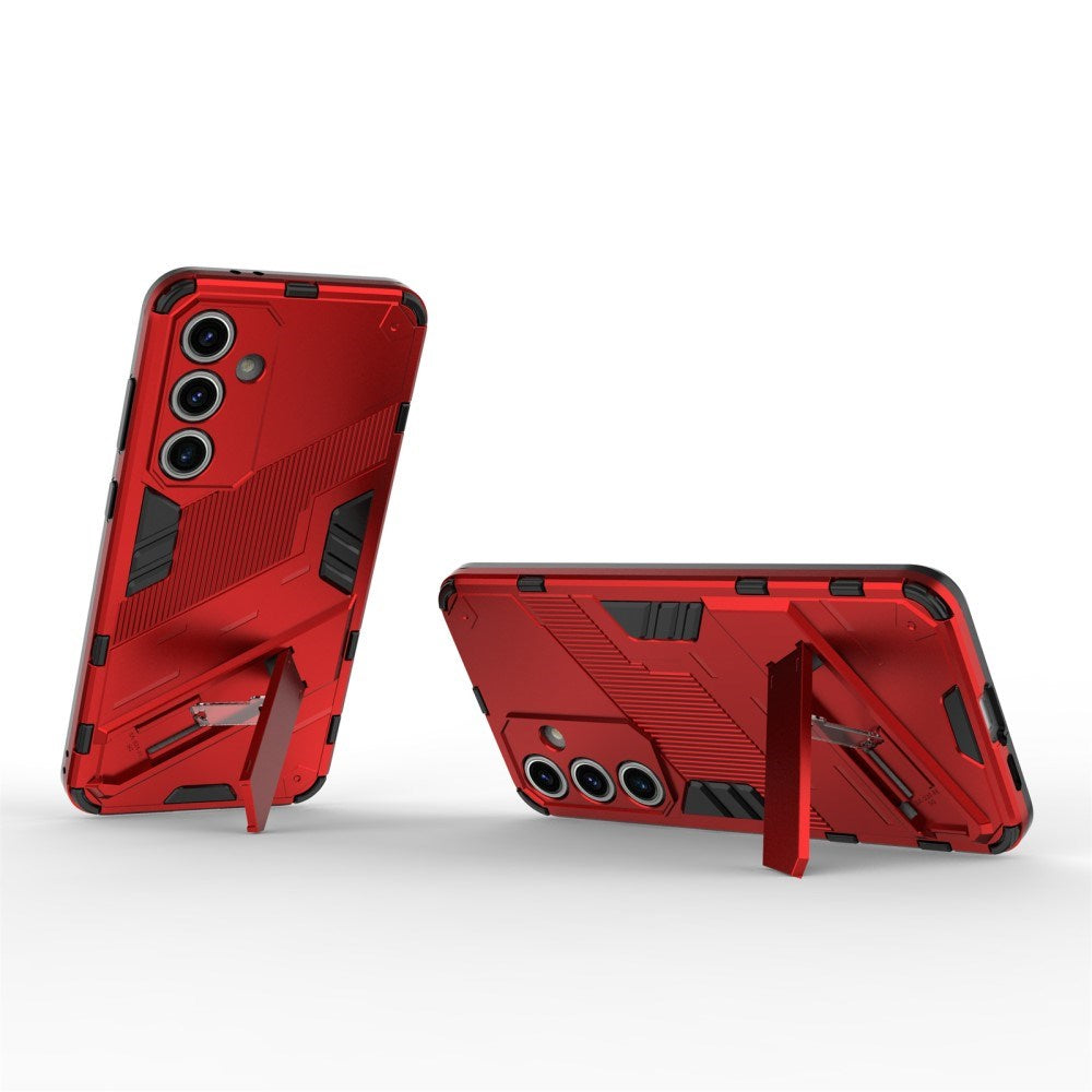 Samsung Galaxy S24 FE Hybrid Bagside Cover m. Kickstand - Rød