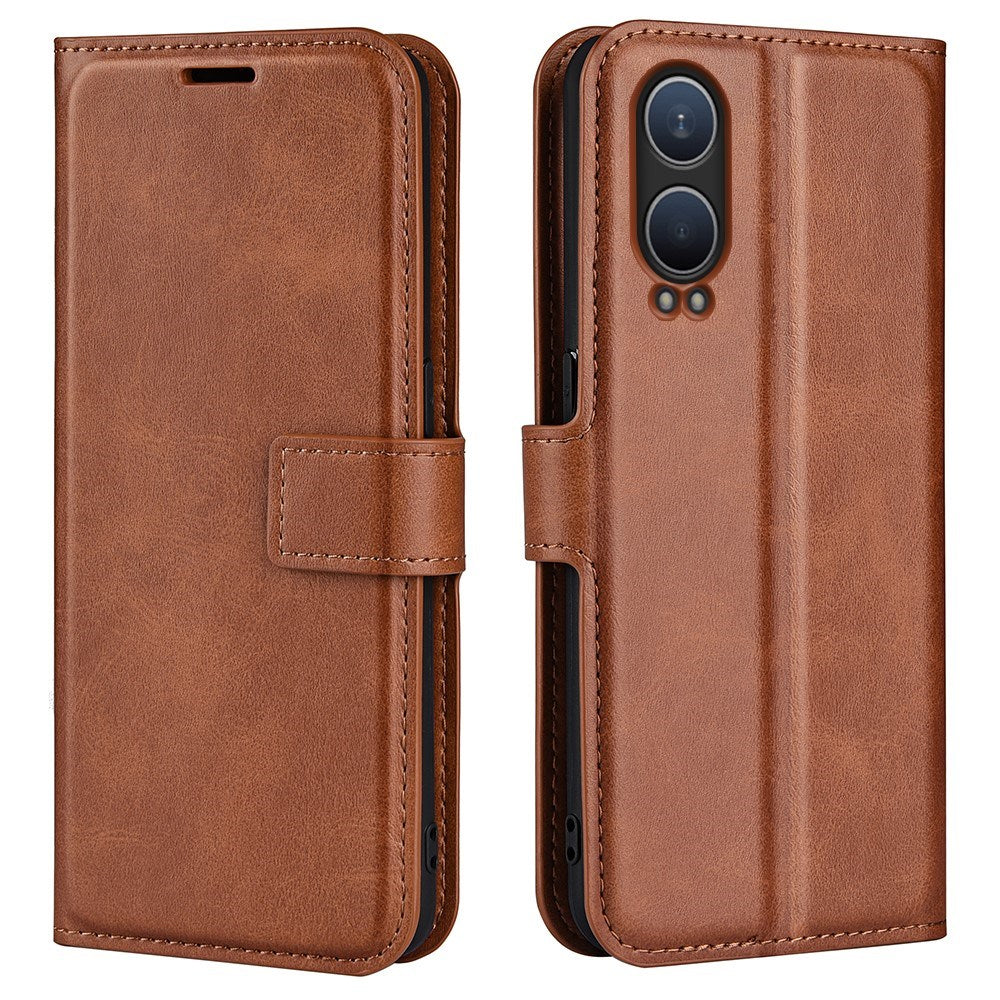 EIDERWOOD OnePlus Nord CE4 Lite (5G) Læder Flip Cover m. Kortholder & Magnetisk Luk - Lysebrun