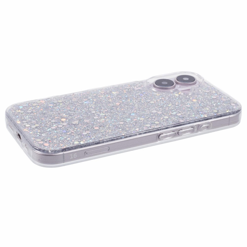 EIDERWOOD iPhone 16 Glitter Bagside Cover - Sølv