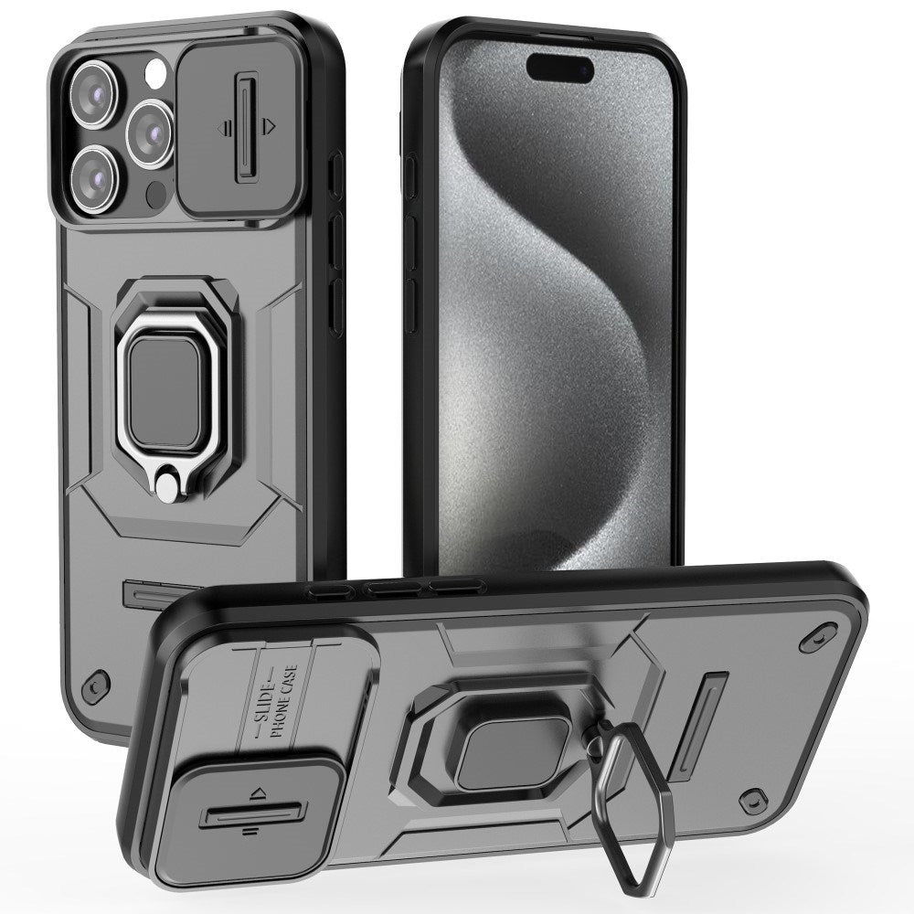 EIDERWOOD iPhone 16 Pro Max Håndværker Bagside Cover m. Magnetisk Kickstand & Cam Slider - Sort