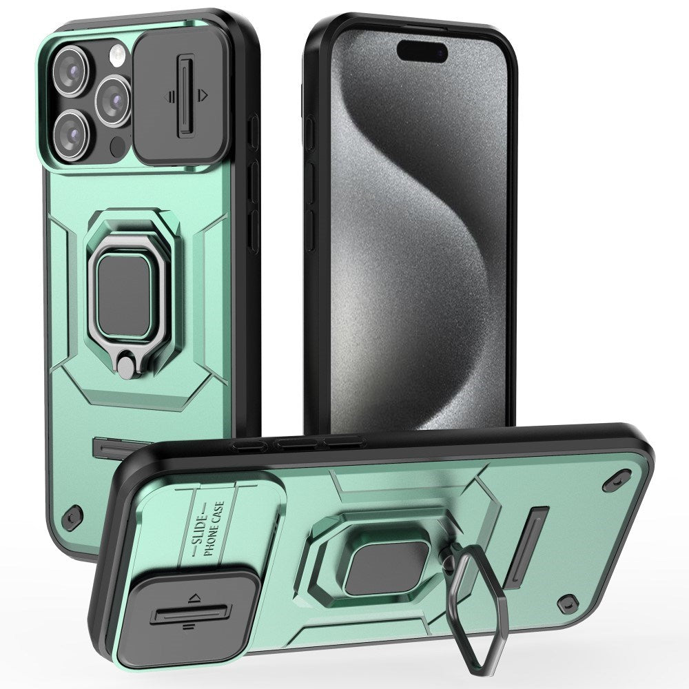 EIDERWOOD iPhone 16 Pro Max Håndværker Bagside Cover m. Magnetisk Kickstand & Cam Slider - Grøn