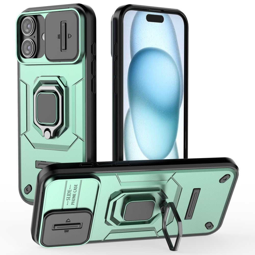 EIDERWOOD iPhone 16 Plus Håndværker Bagside Cover m. Magnetisk Kickstand & Cam Slider - Grøn