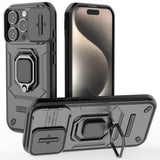 EIDERWOOD iPhone 16 Pro Håndværker Bagside Cover m. Magnetisk Kickstand & Cam Slider - Sort