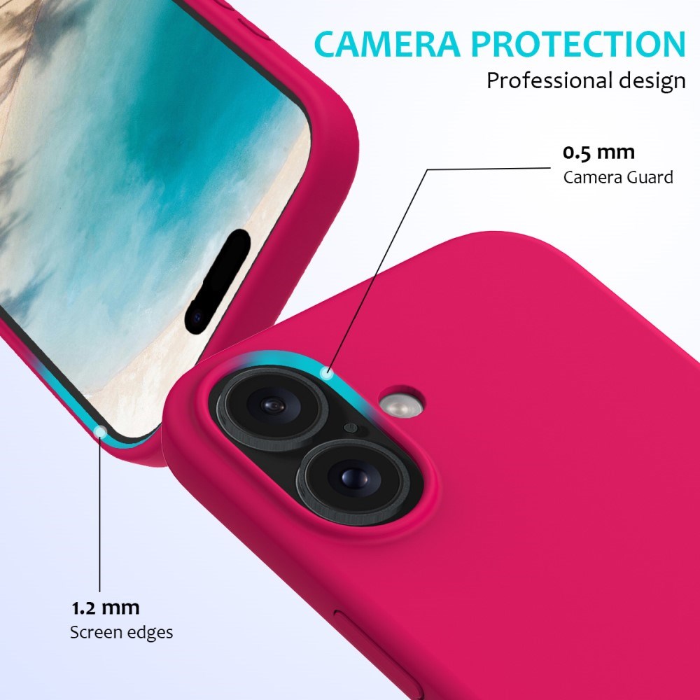 EIDERWOOD iPhone 16 Plus Silikone Cover - Foret Inderside - Koralrød