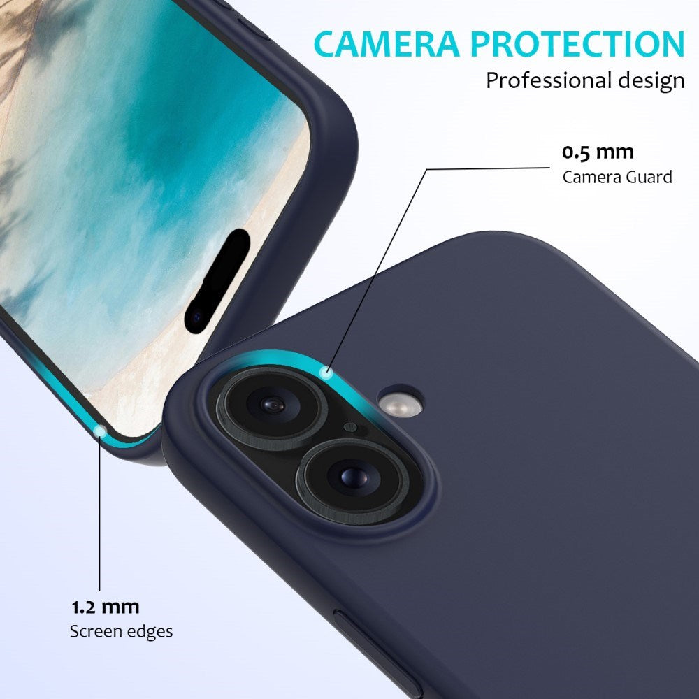 EIDERWOOD iPhone 16 Plus Silikone Cover - Foret Inderside - Mørkeblå