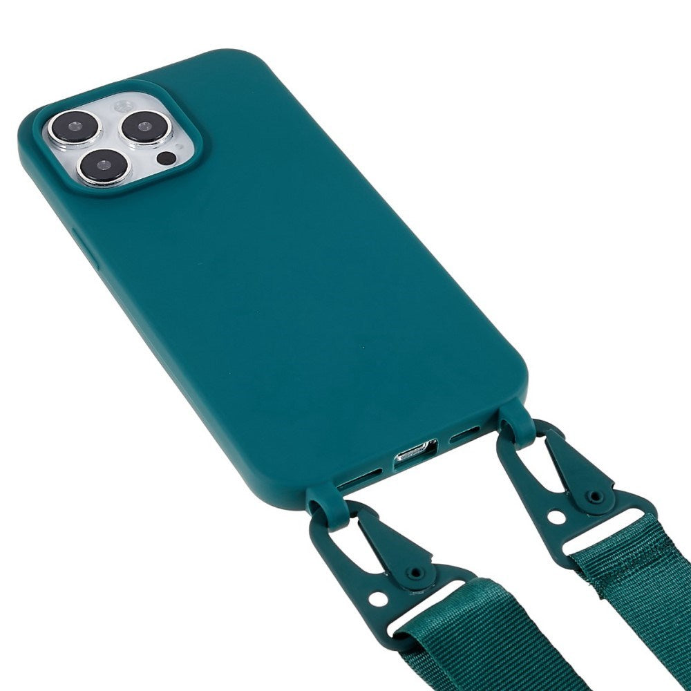 iPhone 16 Pro EIDERWOOD Fleksibelt Plastik Bagside Cover m. Strop - Mørkegrøn