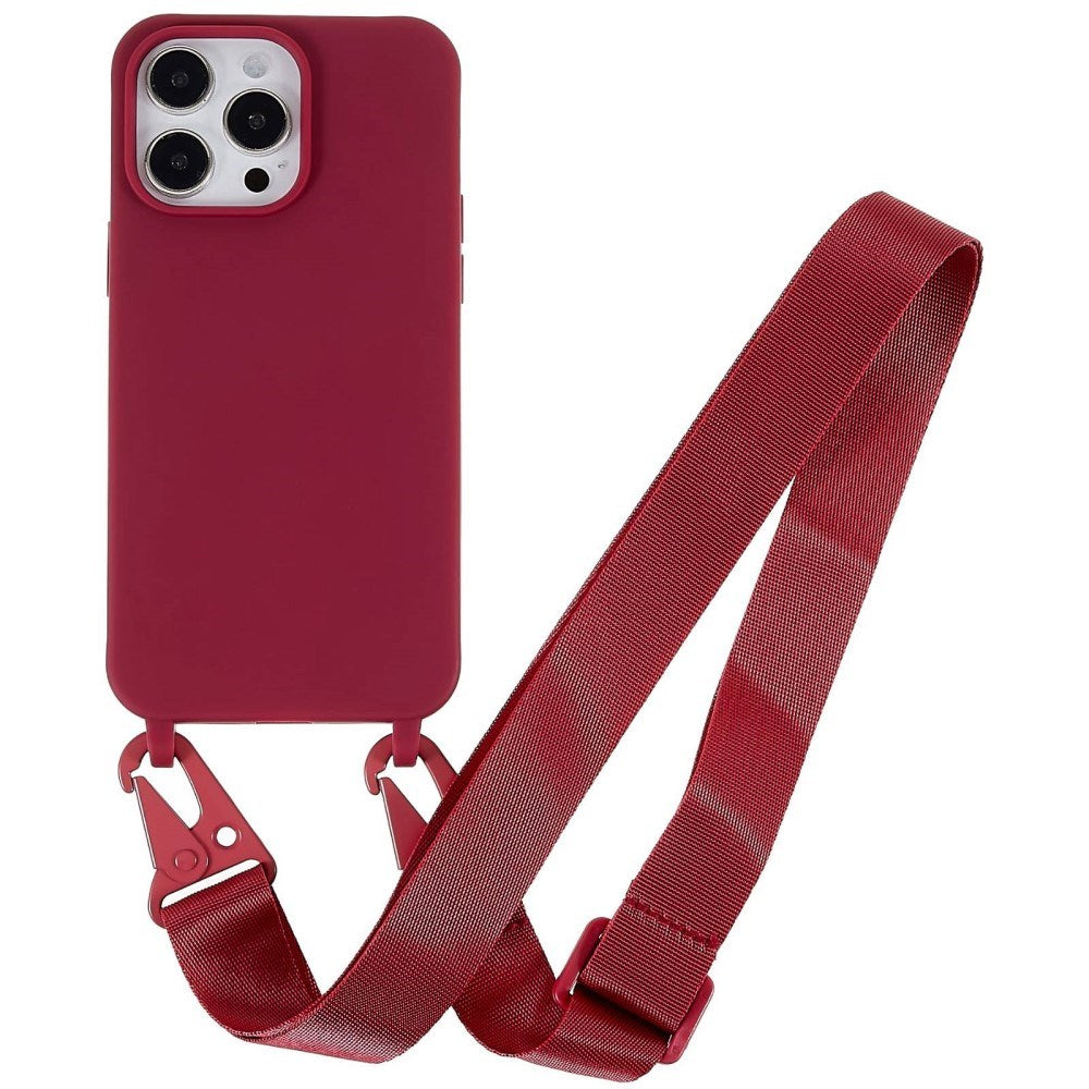 iPhone 16 Pro EIDERWOOD Fleksibelt Plastik Bagside Cover m. Strop - Rød