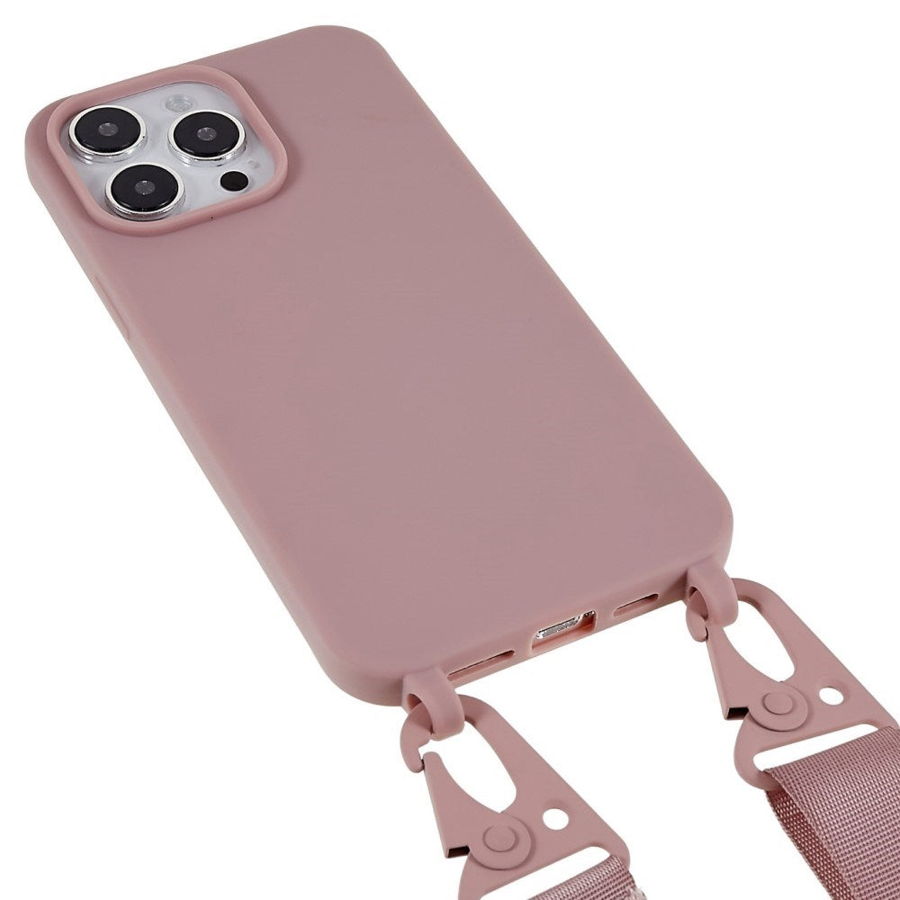 iPhone 16 Pro EIDERWOOD Fleksibelt Plastik Bagside Cover m. Strop - Støvet Lyserød