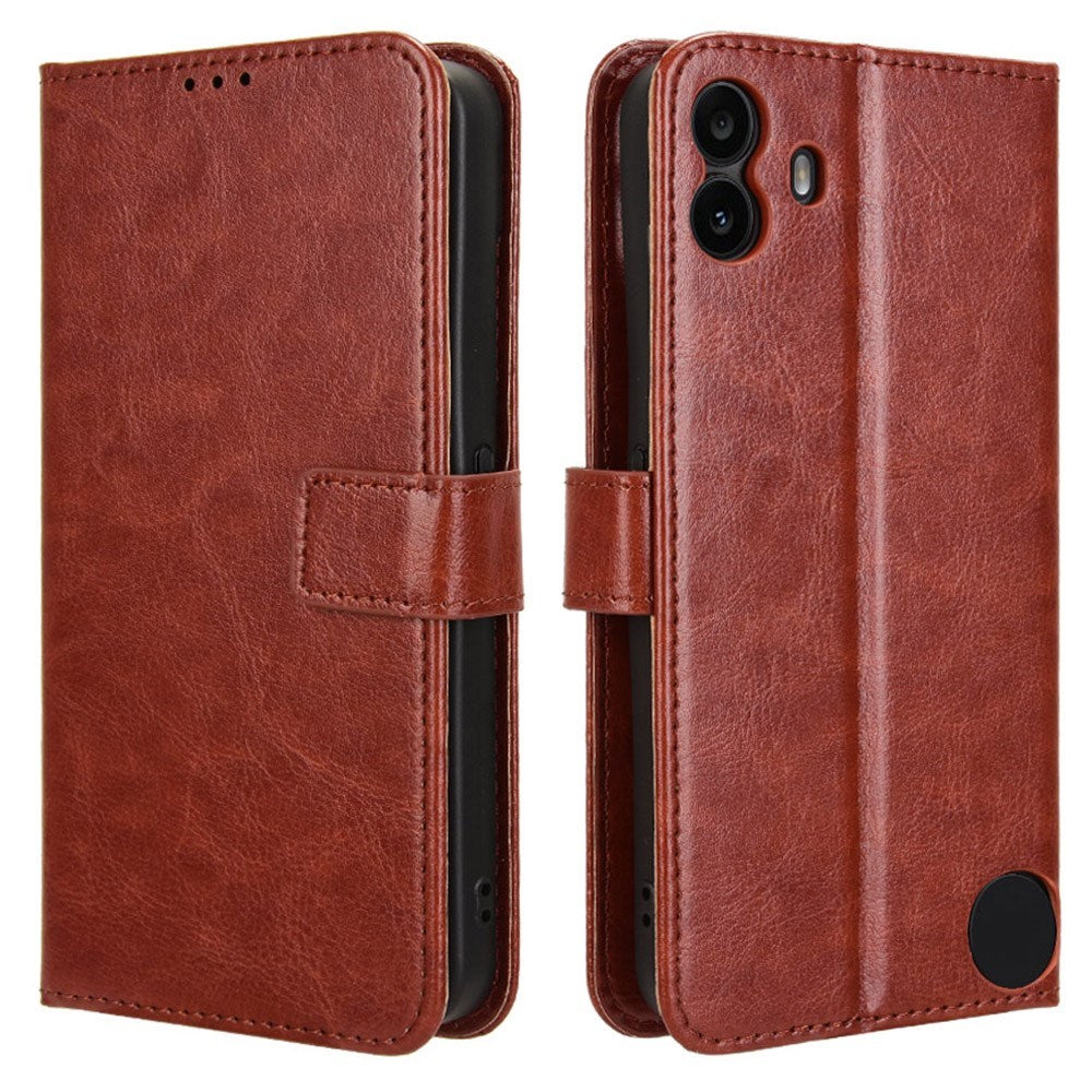 Nothing CMF Phone 1 - EIDERWOOD Kunstlæder Flip Cover m. Strop - Brun