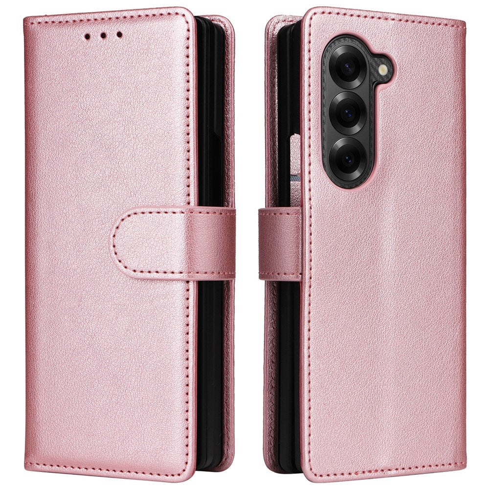 Samsung Galaxy Z Fold6 - EIDERWOOD Kunstlæder Flip Cover - Lyserød