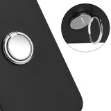 EIDERWOOD Samsung Galaxy A16 Fleksibelt Plastik Bagside Cover m. Magnetisk Ring Kickstand - Sort m. Sølv Ring