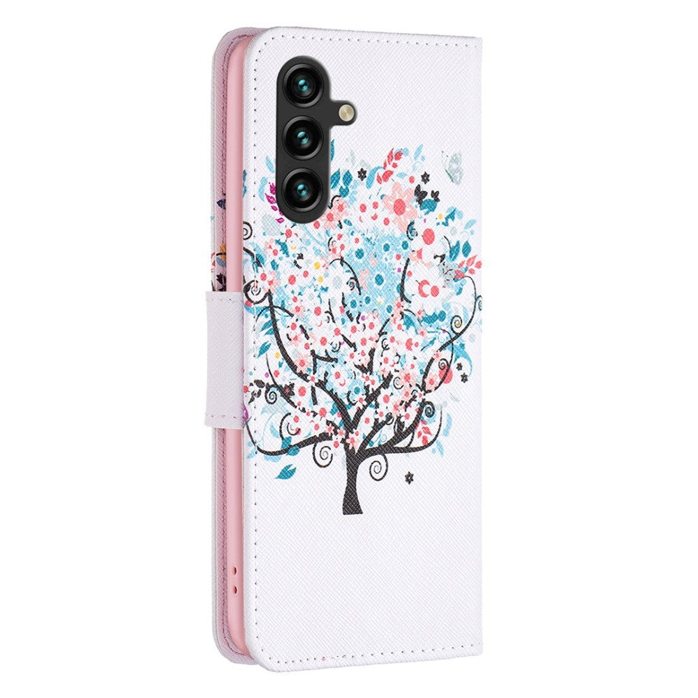 EIDERWOOD Samsung Galaxy A16 Læder Flip Cover m. Pung & Print - Farverigt Træ