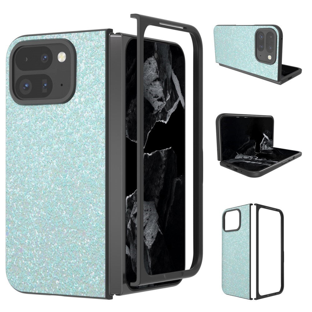 EIDERWOOD Google Pixel 9 Pro Fold (5G) Kunstlæder Glitter Bagside Cover - Blå