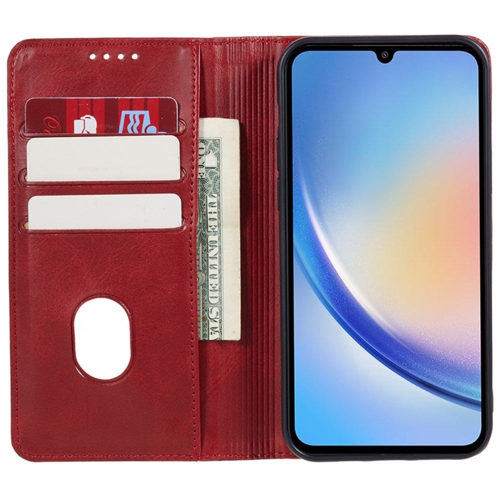 EIDERWOOD Samsung Galaxy A16 (4G/5G) Flip Cover m. Pung - Kunst Læder - Rød