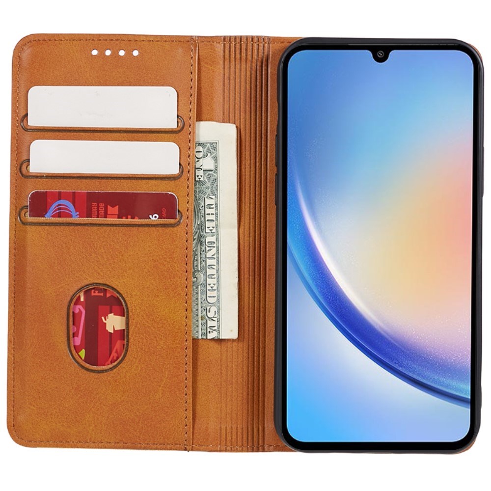 EIDERWOOD Samsung Galaxy A16 (4G/5G) Flip Cover m. Pung - Kunst Læder - Lysebrun