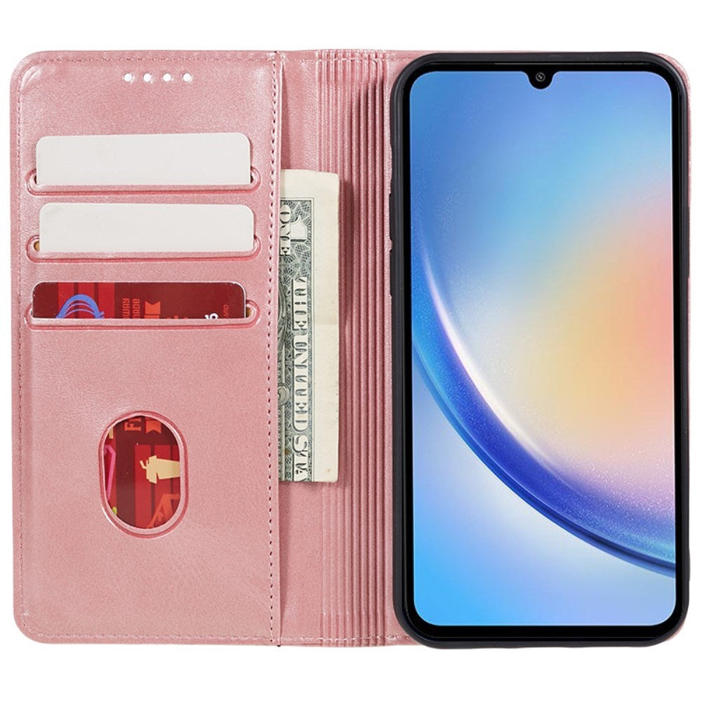 EIDERWOOD Samsung Galaxy A16 (4G/5G) Flip Cover m. Pung - Kunst Læder - Rose Gold