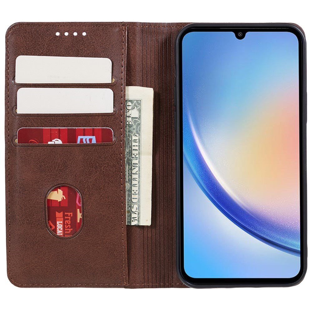 EIDERWOOD Samsung Galaxy A16 (4G/5G) Flip Cover m. Pung - Kunst Læder - Brun