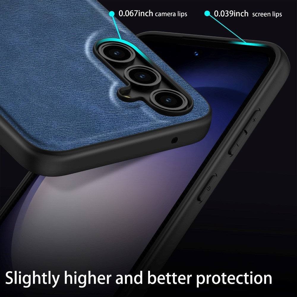 EIDERWOOD Samsung Galaxy A16 Kunstlæder Bagside Cover m. Fleksibel Plastik Kanter - Blå