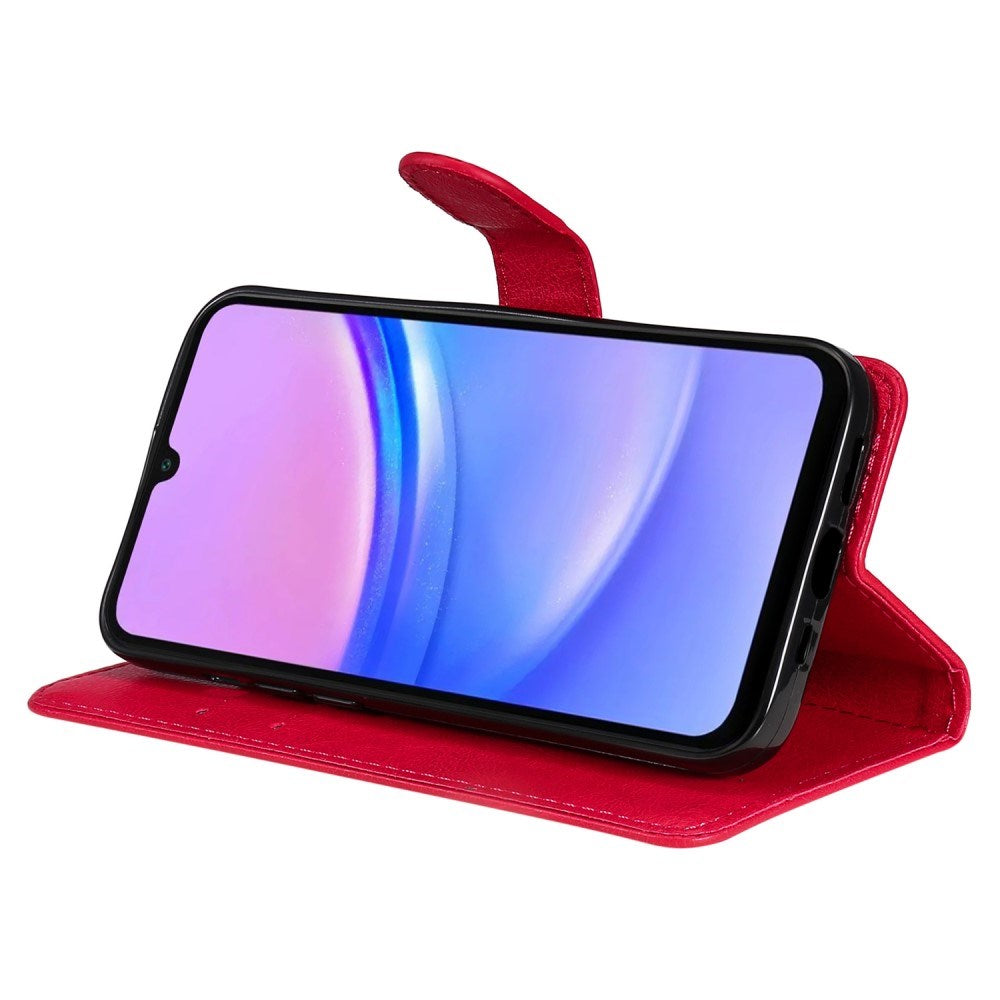 Samsung Galaxy A16 (4G/5G) PU Læder Flip Cover m. Pung og Strop - Rød