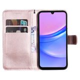 Samsung Galaxy A16 (4G/5G) PU Læder Flip Cover m. Pung og Strop - Rose Gold