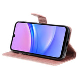 Samsung Galaxy A16 (4G/5G) PU Læder Flip Cover m. Pung og Strop - Rose Gold