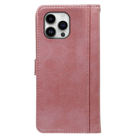 EIDERWOOD iPhone 16 Pro Læder Flip Cover m. Ståfunktion & Pung - Rose Gold