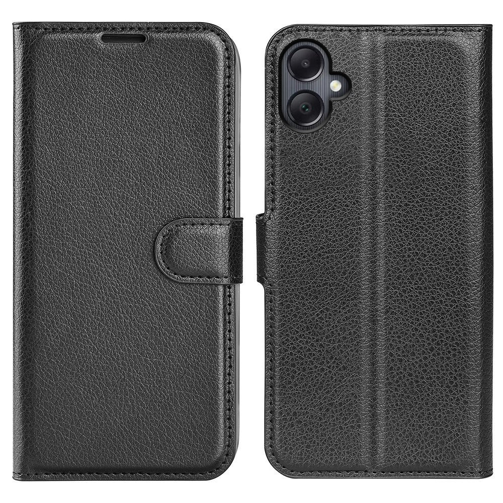 EIDERWOOD Samsung Galaxy A06 Litchi Læder Flip Cover inkl. Kortholder - Sort