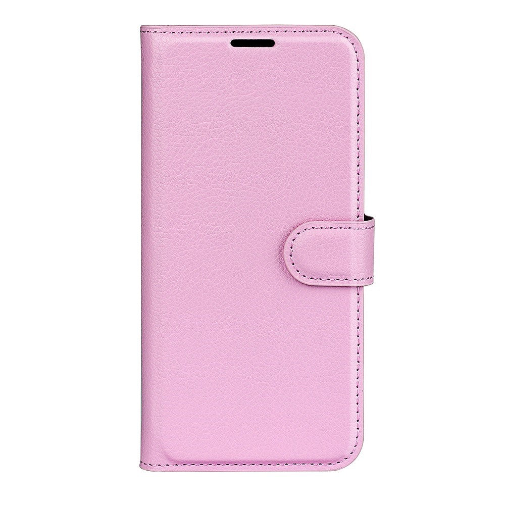 EIDERWOOD Samsung Galaxy A06 Litchi Læder Flip Cover inkl. Kortholder - Lyserød