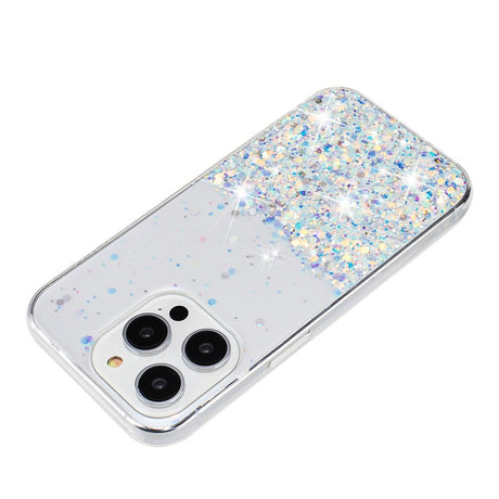 iPhone 16 Pro Max EIDERWOOD Fleksibelt Plast Glitter Bagside Cover - Gennemsigtig / Hvid