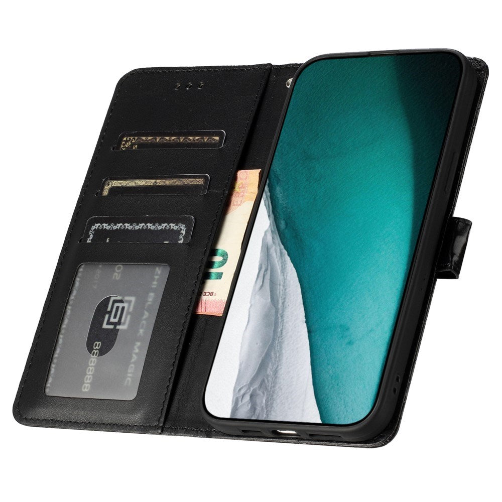 EIDERWOOD Samsung Galaxy A06 Mobil Flip Cover m. Krokodille Tekstur - Vegansk Læder - Sort