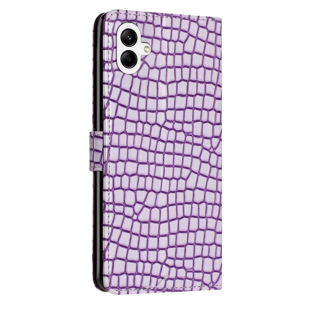 EIDERWOOD Samsung Galaxy A06 Mobil Flip Cover m. Krokodille Tekstur - Vegansk Læder - Lilla