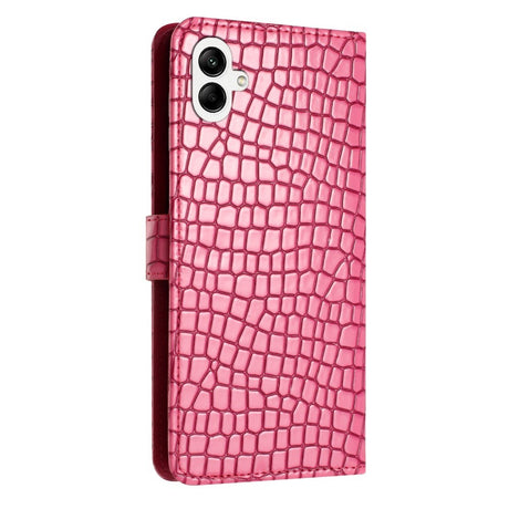 EIDERWOOD Samsung Galaxy A06 Mobil Flip Cover m. Krokodille Tekstur - Vegansk Læder - Pink