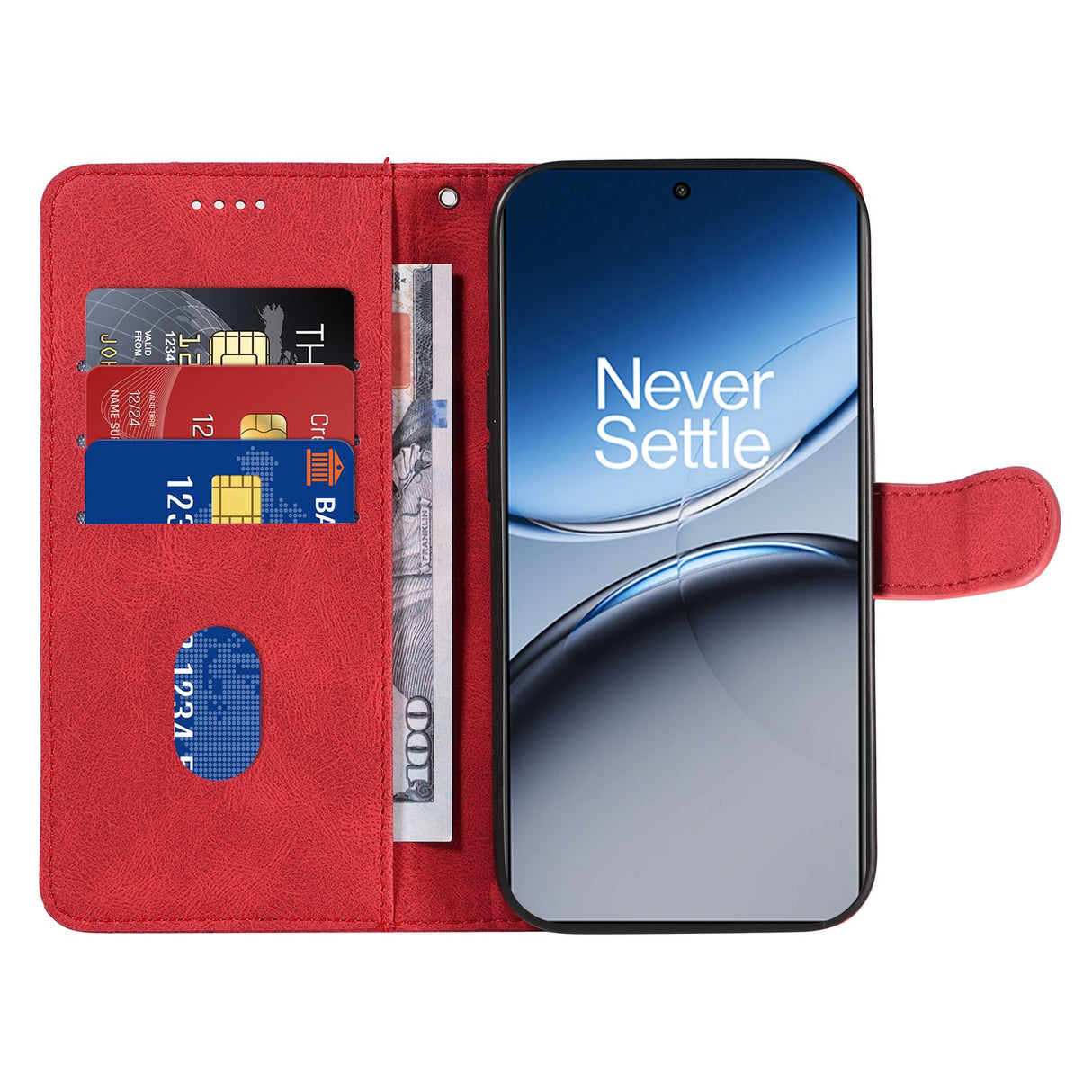 OnePlus Nord 4 - EIDERWOOD Mønstret Læder Cover m. Pung & Strop - Rød