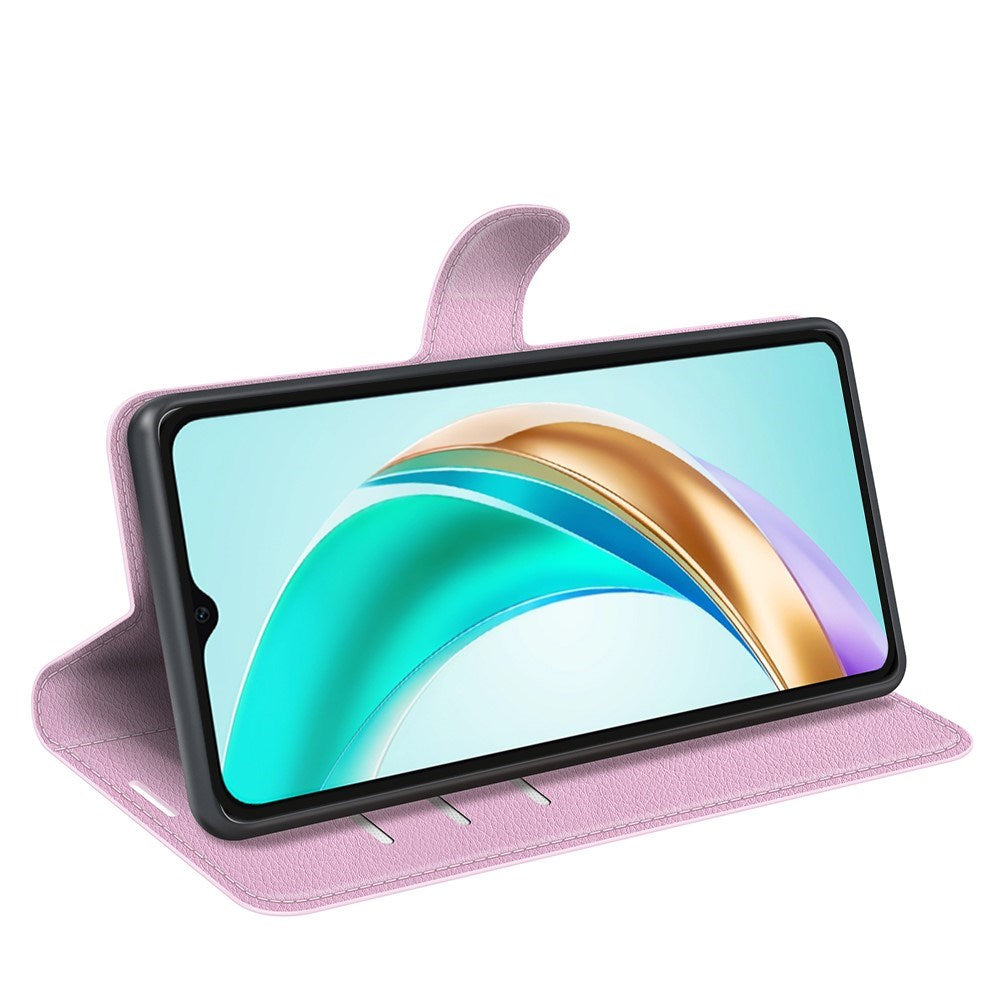 Honor X6b - EIDERWOOD Kunstlæder Flip Cover m. Kortholder & Ståfunktion - Lyserød