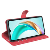 Honor X6b - EIDERWOOD Kunstlæder Flip Cover m. Kortholder & Ståfunktion - Rød