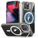 iPhone 16 Pro ESR Kickstand Hybrid Bagside Cover - MagSafe Kompatibel - Gennemsigtig / Hvid