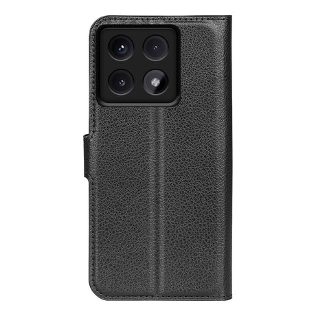 EIDERWOOD Xiaomi 14T Litchi Læder Flip Cover m. Pung - Sort