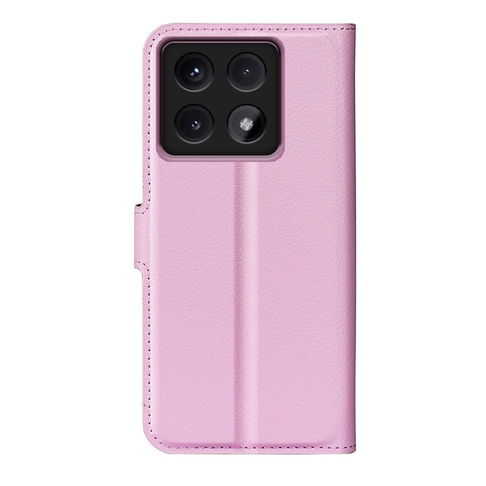 EIDERWOOD Xiaomi 14T Litchi Læder Flip Cover m. Pung - Lyserød